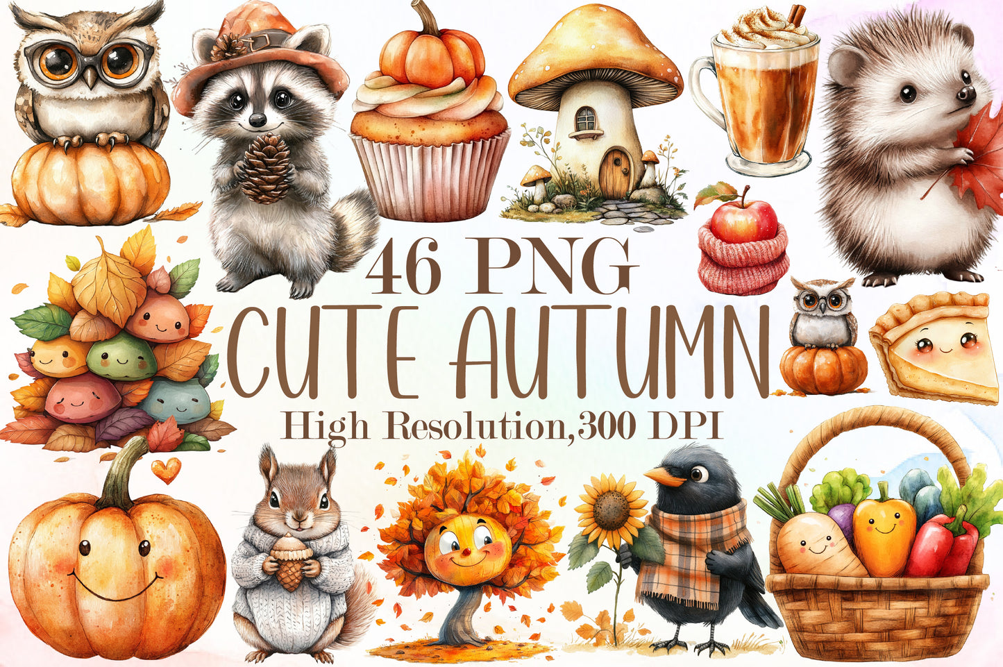 Cute Autumn PNG Bundle Cozy Fall Clipart Collection