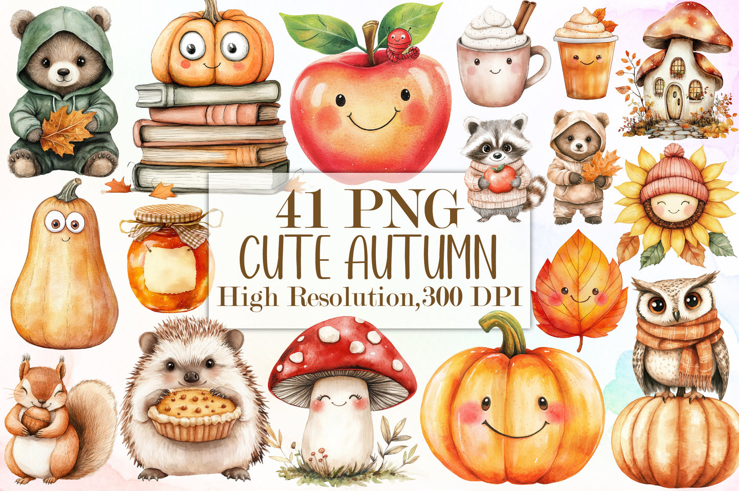 Cute Autumn PNG Bundle Cozy Fall Clipart Collection