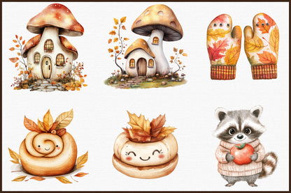 Cute Autumn PNG Bundle Cozy Fall Clipart Collection