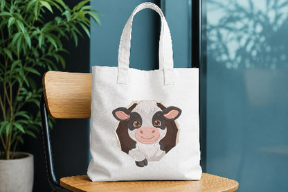 Cute Baby Cow Embroidery Design