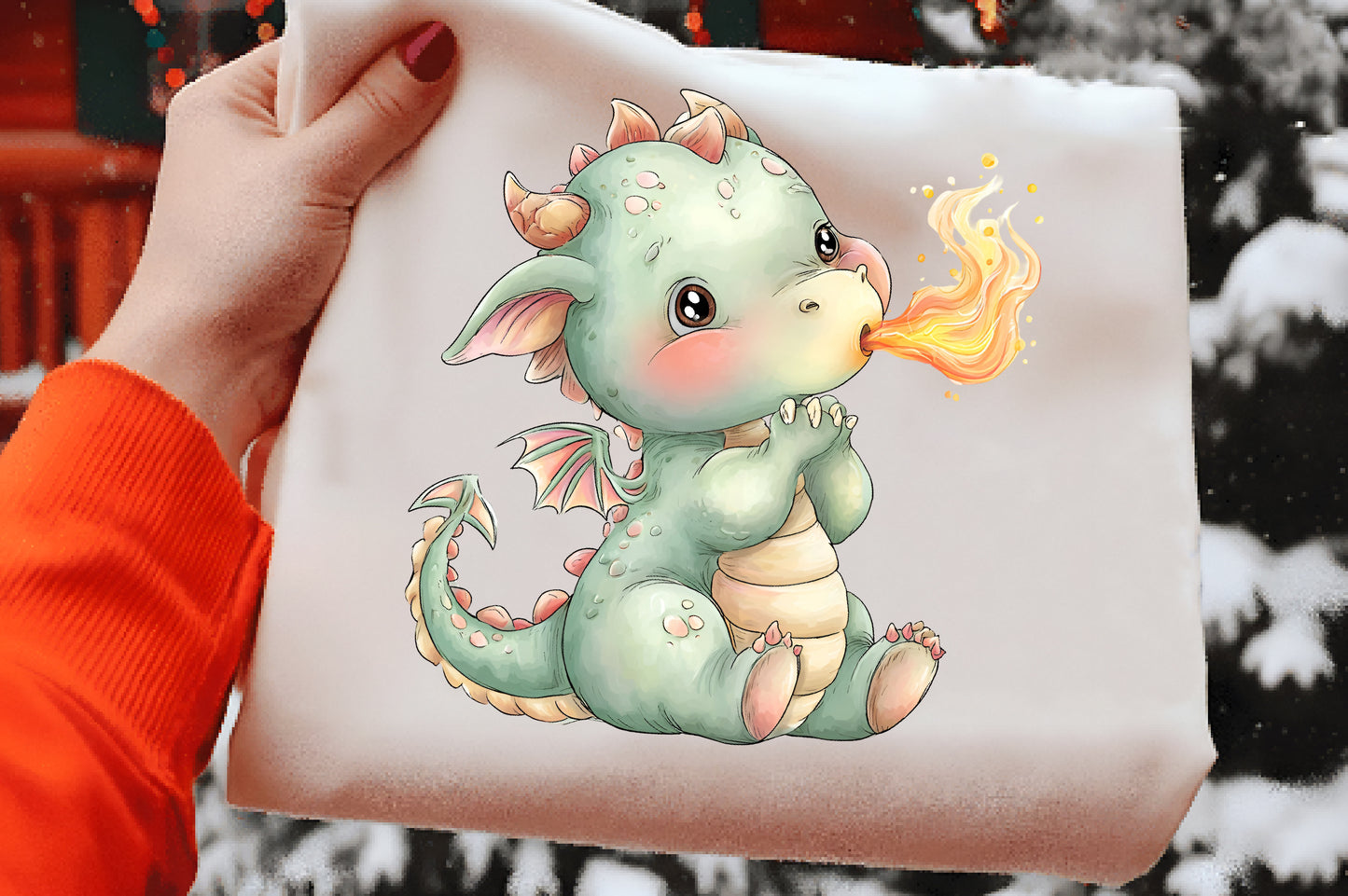 Cute Baby Dragons Clipart PNG Bundle | Adorable Watercolor Fantasy Dragon PNG
