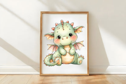 Cute Baby Dragons Clipart PNG Bundle | Adorable Watercolor Fantasy Dragon PNG