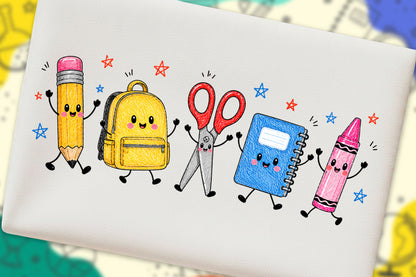 Cute Back to School PNG Bundle  Kawaii School Supplies Clipart