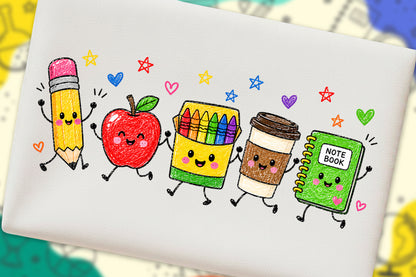 Cute Back to School PNG Bundle  Kawaii School Supplies Clipart
