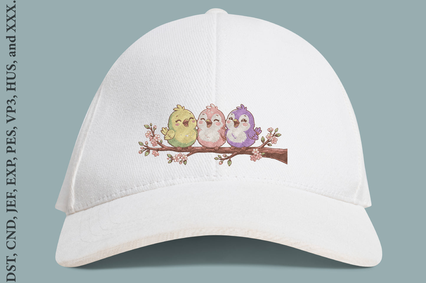 Cute Colorful Birds Embroidery Design – Adorable Bird Machine Embroidery Pattern, Bright Nature & Bird Embroidery Design