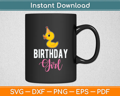 Cute Birthday Girl Duck Svg Png Dxf Digital Cutting File