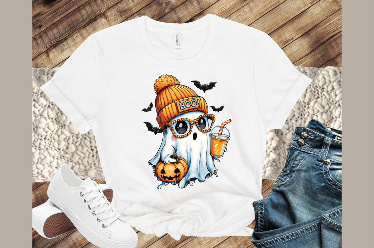 Cute Boujee Ghost Halloween PNG
