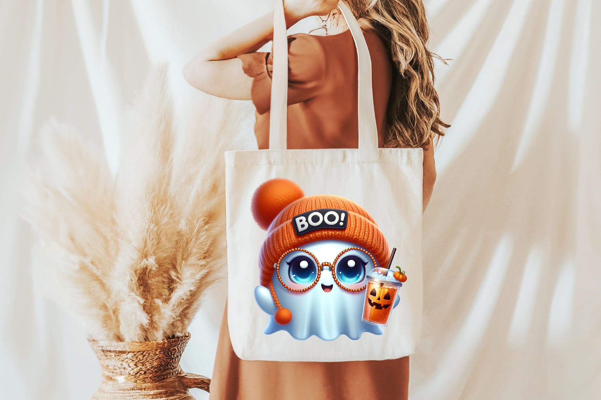 Cute Boujee Ghost Halloween PNG Boo Ghost Pumpkin Drink Sublimation