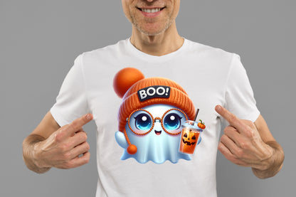 Cute Boujee Ghost Halloween PNG Boo Ghost Pumpkin Drink Sublimation
