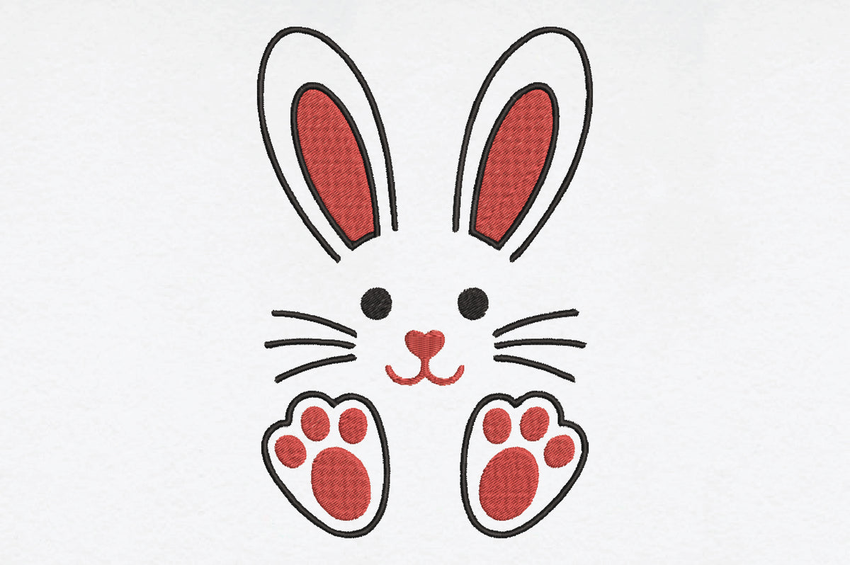 Cute Bunny Face Embroidery Design