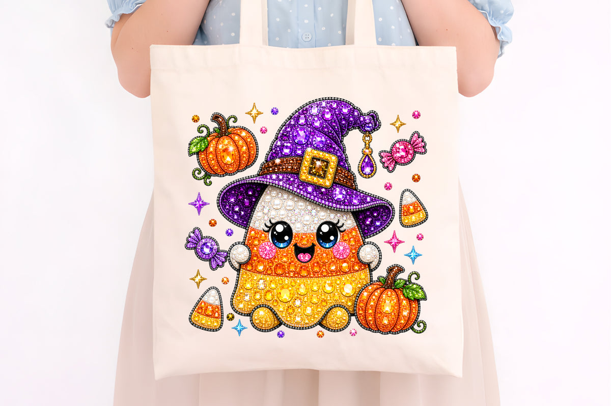 Cute Candy Corn Witch PNG