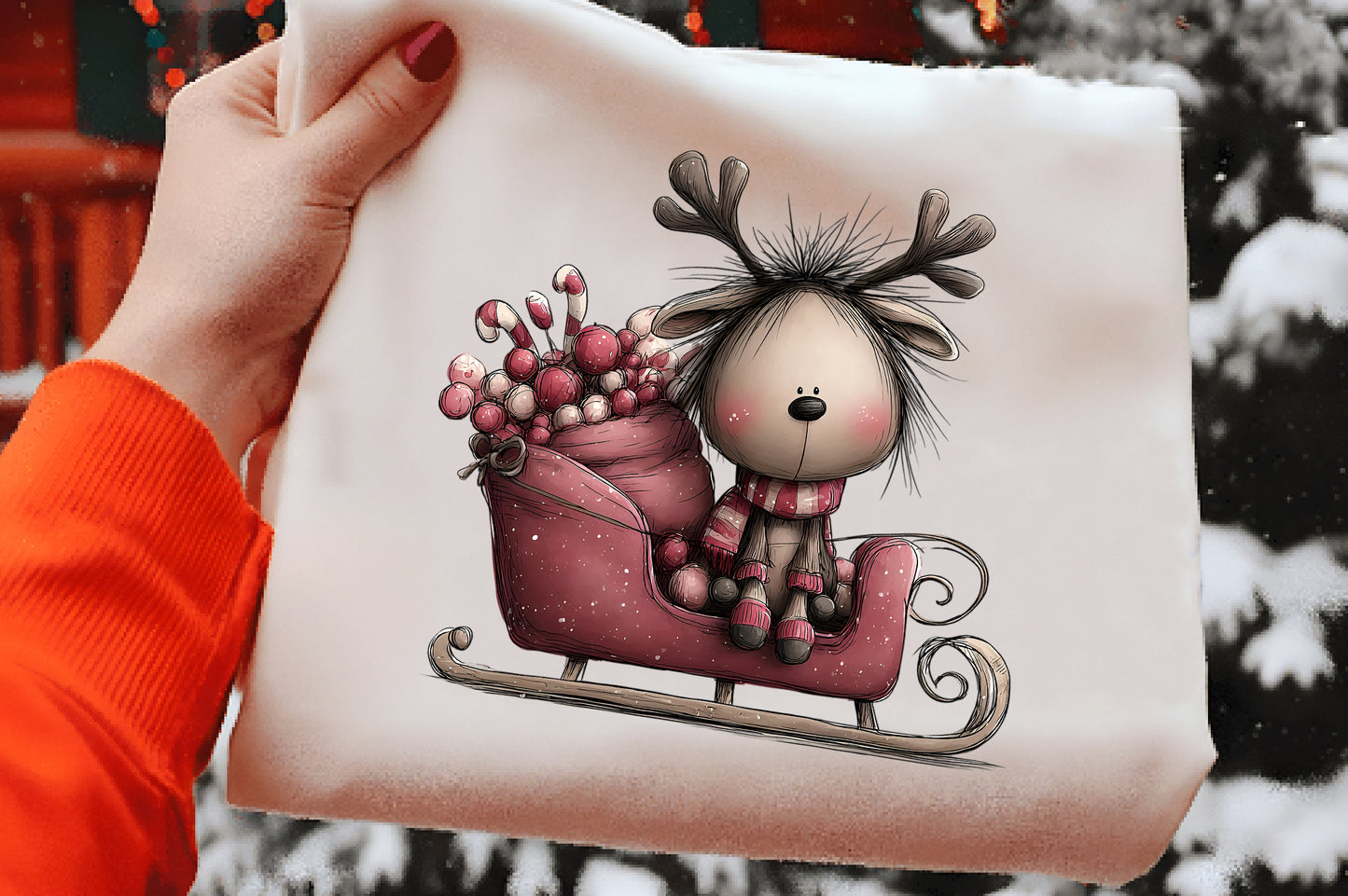 Cute Cartoon Christmas Reindeer PNG | Reindeer Clipart | 4 PNG