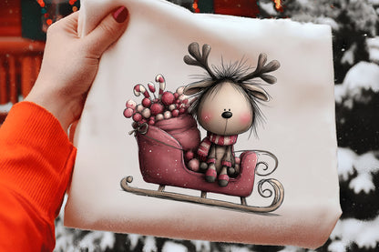 Cute Cartoon Christmas Reindeer PNG | Reindeer Clipart | 4 PNG
