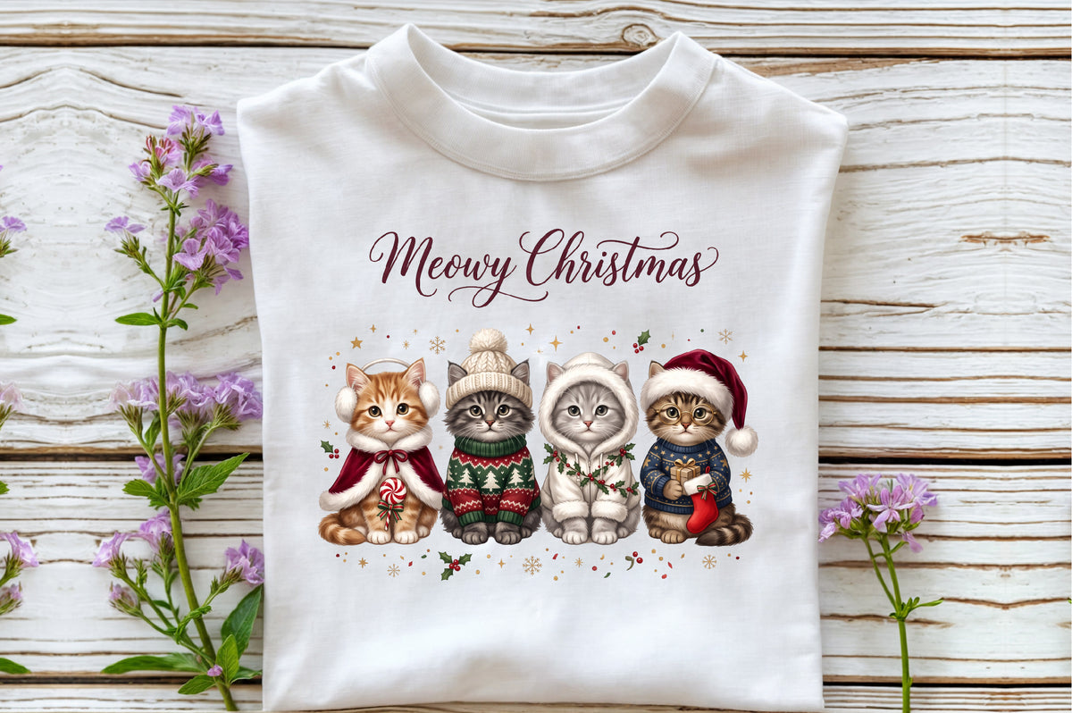 Cute Christmas Cats PNG