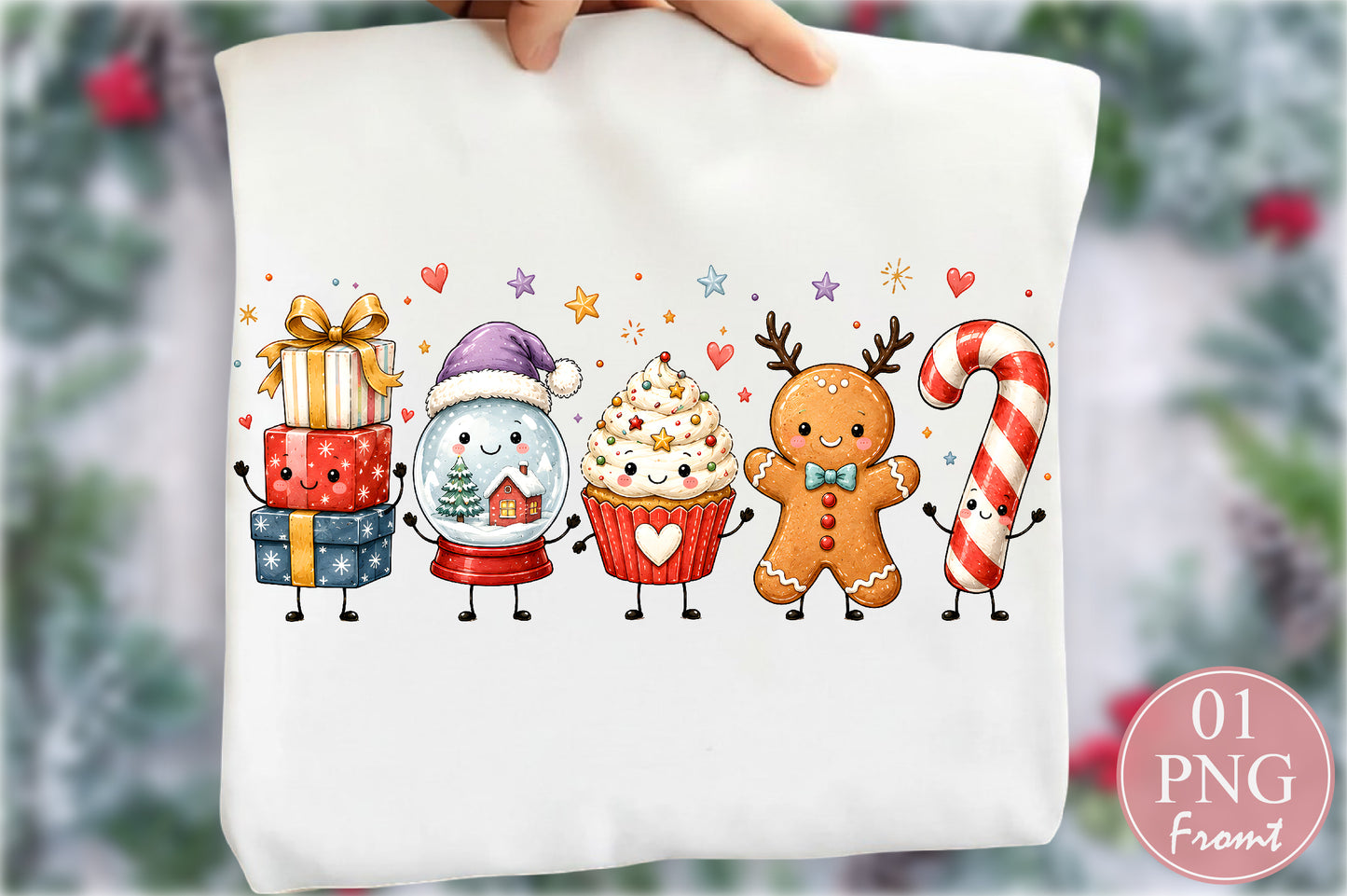 Cute Christmas Characters PNG Bundle Holiday Friends