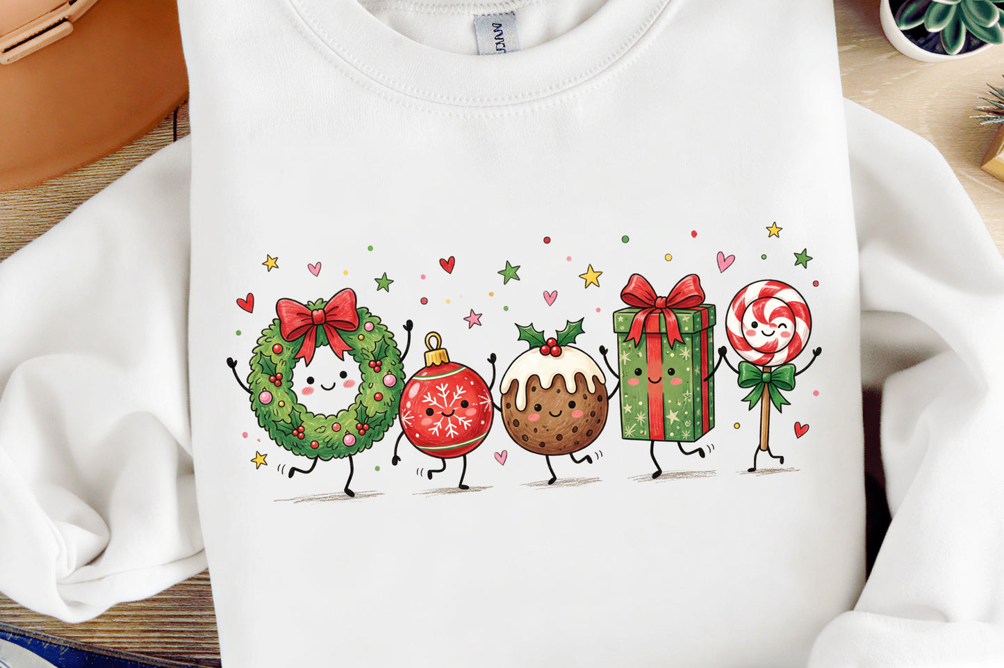 Cute Christmas Doodles PNG | Kawaii Holiday Christmas Sublimation Clipart