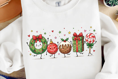 Cute Christmas Doodles PNG | Kawaii Holiday Christmas Sublimation Clipart