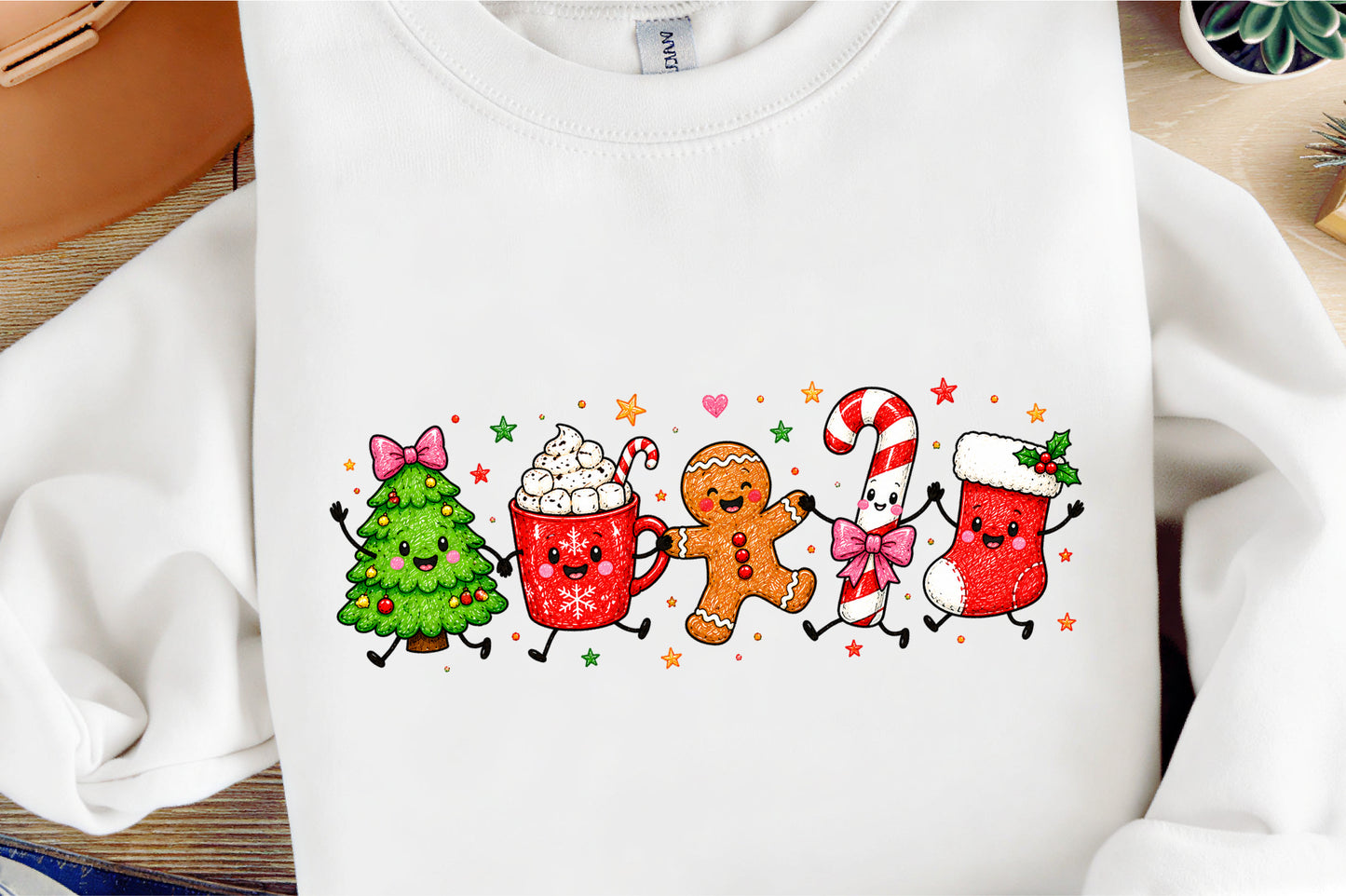 Cute Christmas Funny Doodle PNG Christmas Characters Sublimation