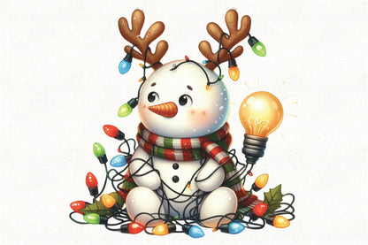 Cute Funny Christmas Snowman PNG