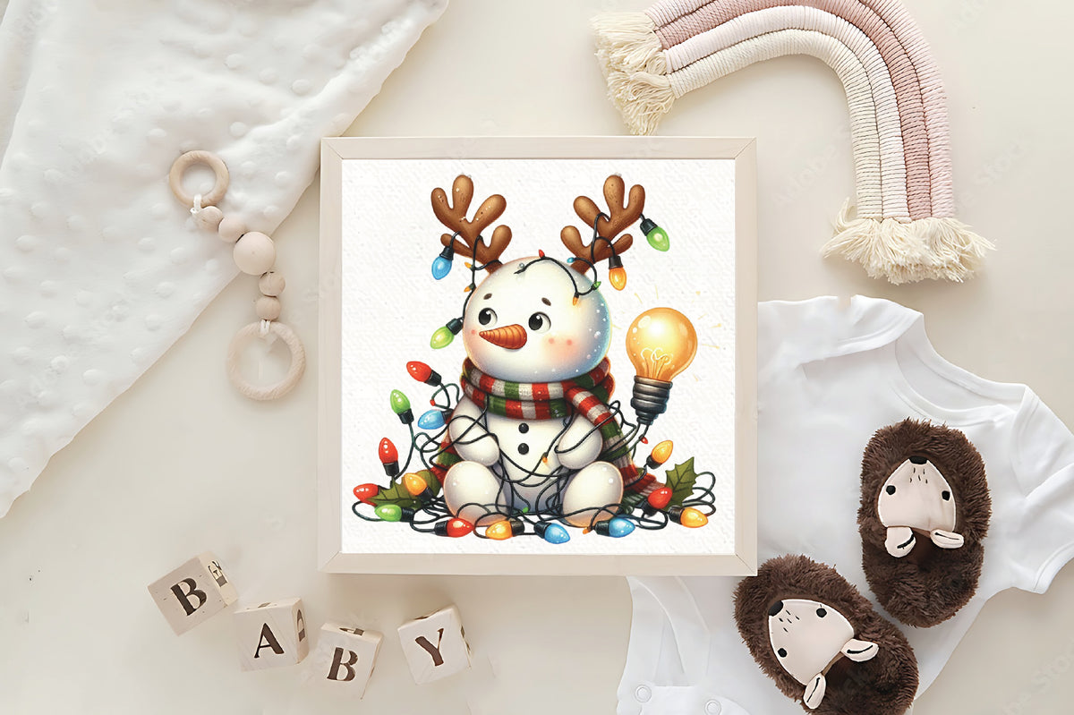 Cute Funny Christmas Snowman PNG