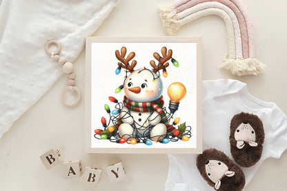 Cute Funny Christmas Snowman PNG