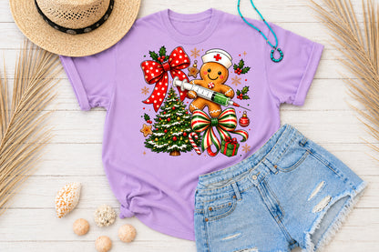Cute Christmas Gingerbread Nurse PNG Holiday Medical Design