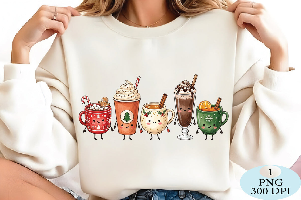 Cute Christmas Holiday Drinks PNG