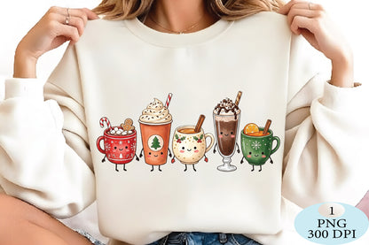 Cute Christmas Holiday Drinks PNG