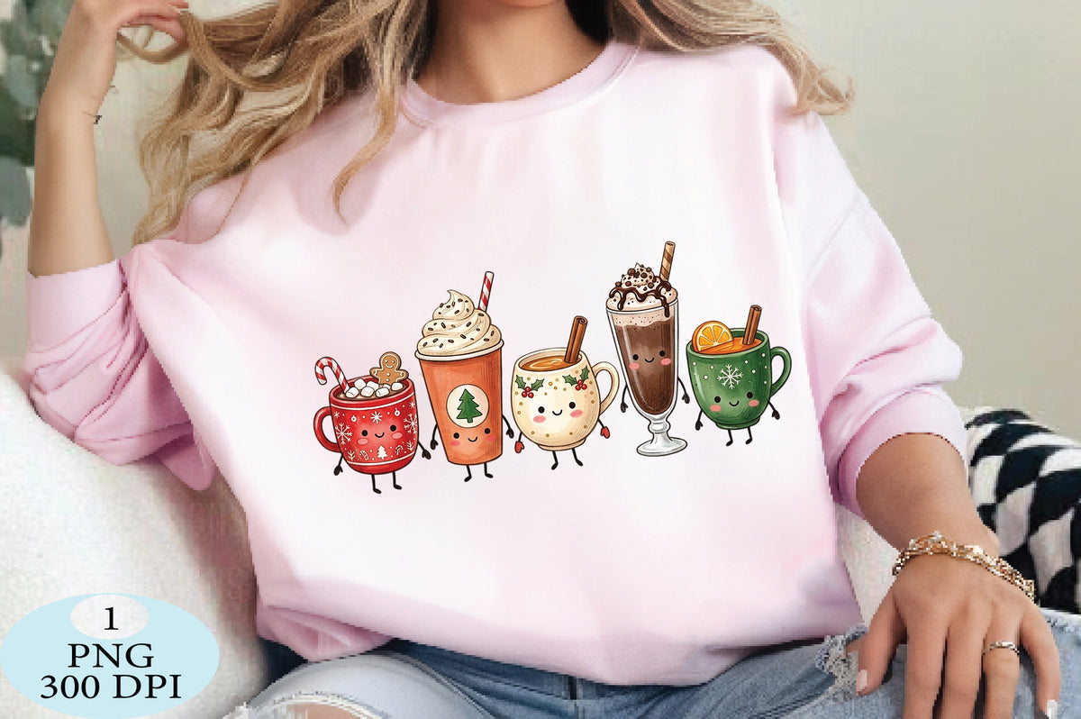 Cute Christmas Holiday Drinks PNG