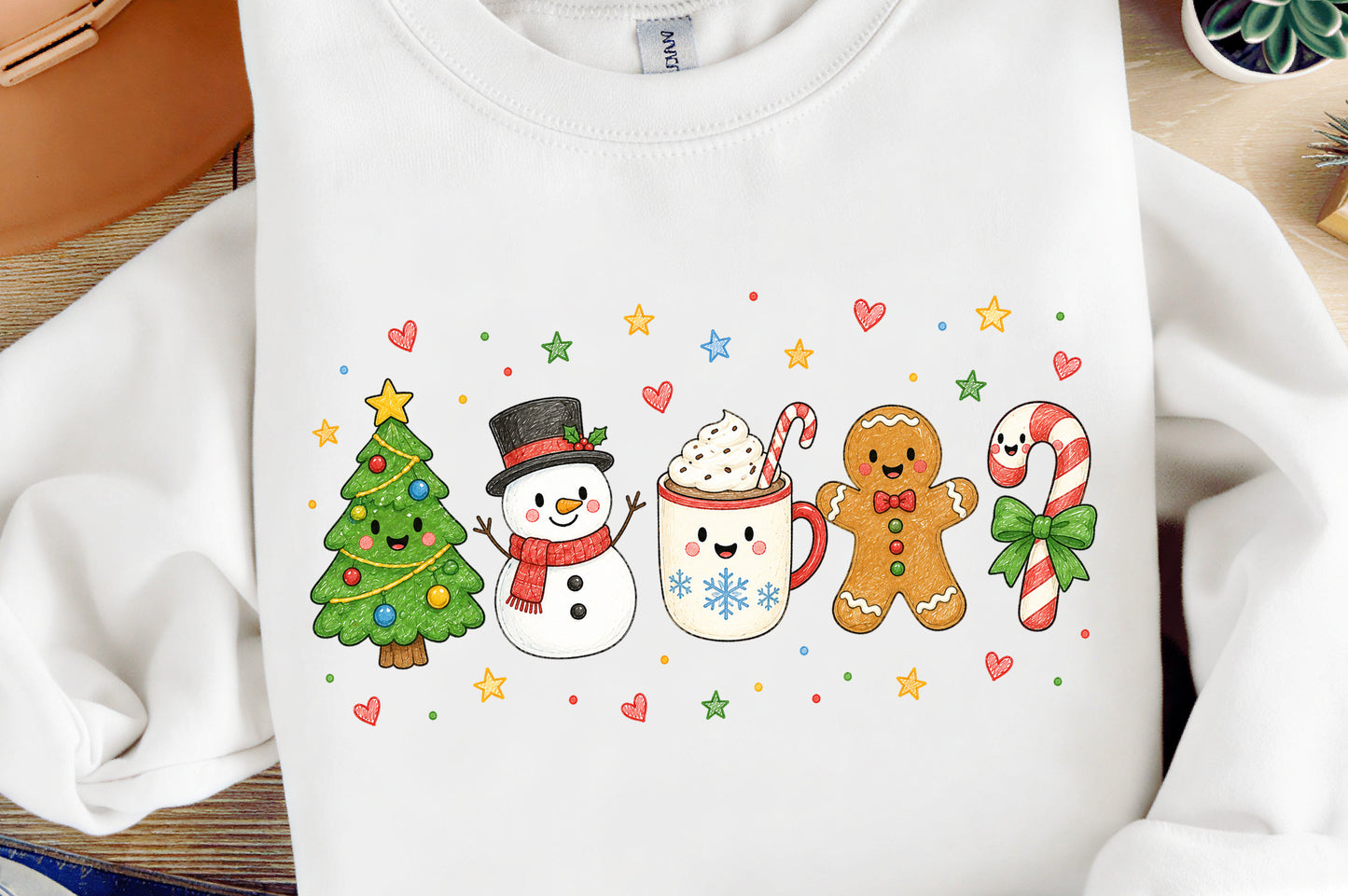 Cute Christmas Kawaii PNG Bundle, Hand Drawn Holiday Baking & Winter Sublimation Designs