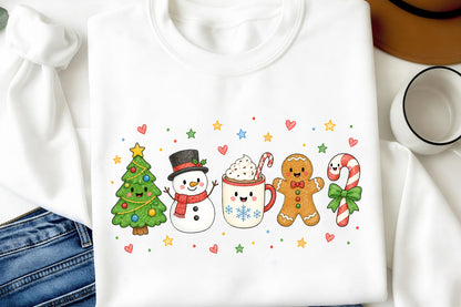 Cute Christmas Kawaii PNG Bundle, Hand Drawn Holiday Baking & Winter Sublimation Designs