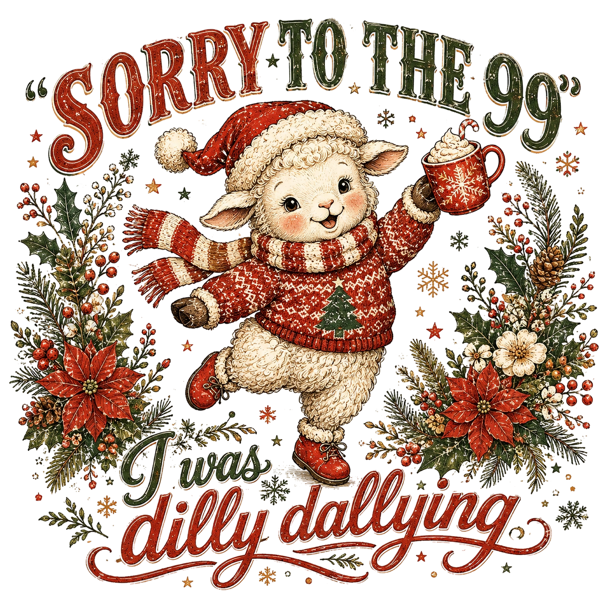Funny Christmas Lamb PNG