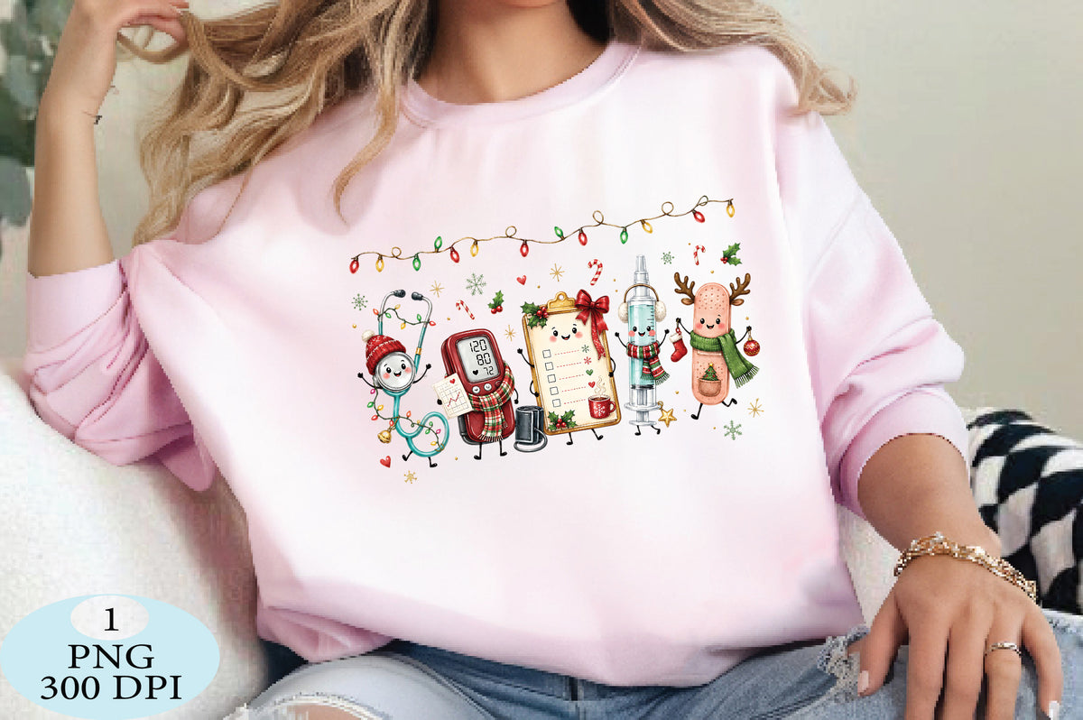 Cute Christmas Nurse Tools PNG