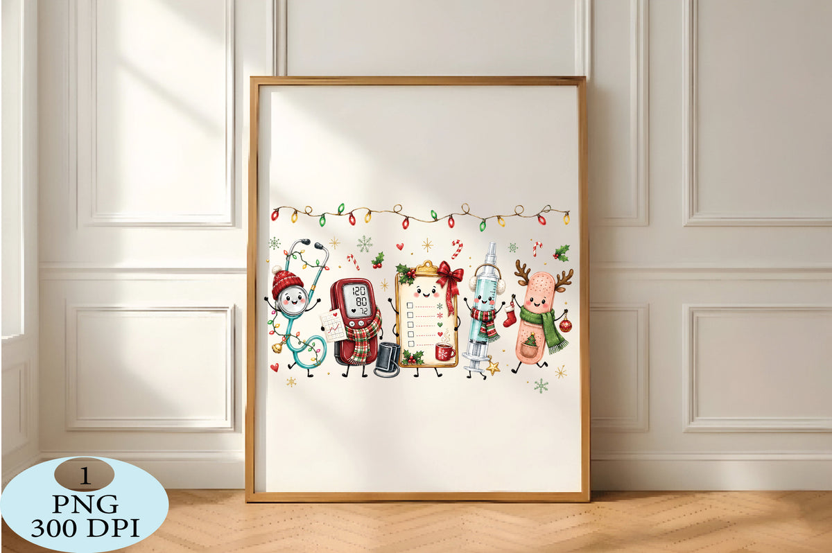 Cute Christmas Nurse Tools PNG