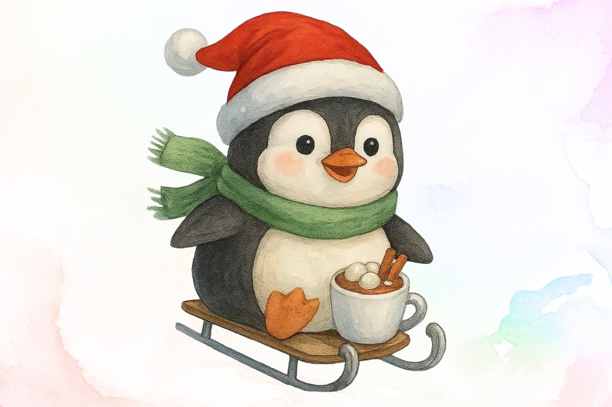 Cute Christmas Penguin PNG