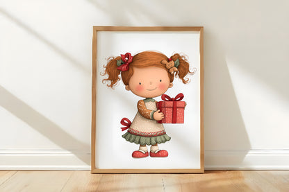 Cute Christmas Girly Gingerbread Clipart PNG