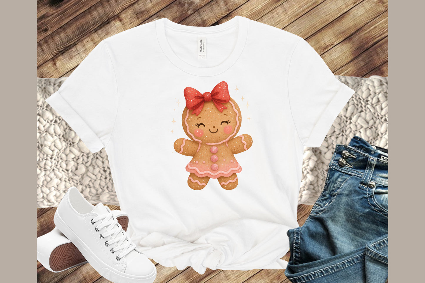 Cute Christmas Girly Gingerbread PNG Commercial Use