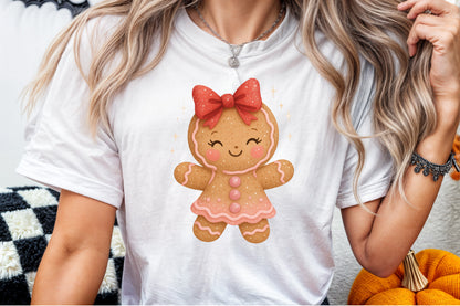 Cute Christmas Girly Gingerbread PNG Commercial Use