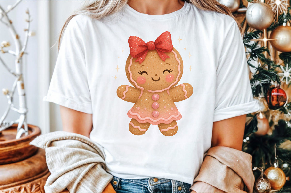 Cute Christmas Girly Gingerbread PNG Commercial Use
