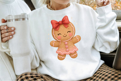 Cute Christmas Girly Gingerbread PNG Commercial Use