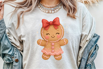 Cute Christmas Girly Gingerbread PNG Commercial Use