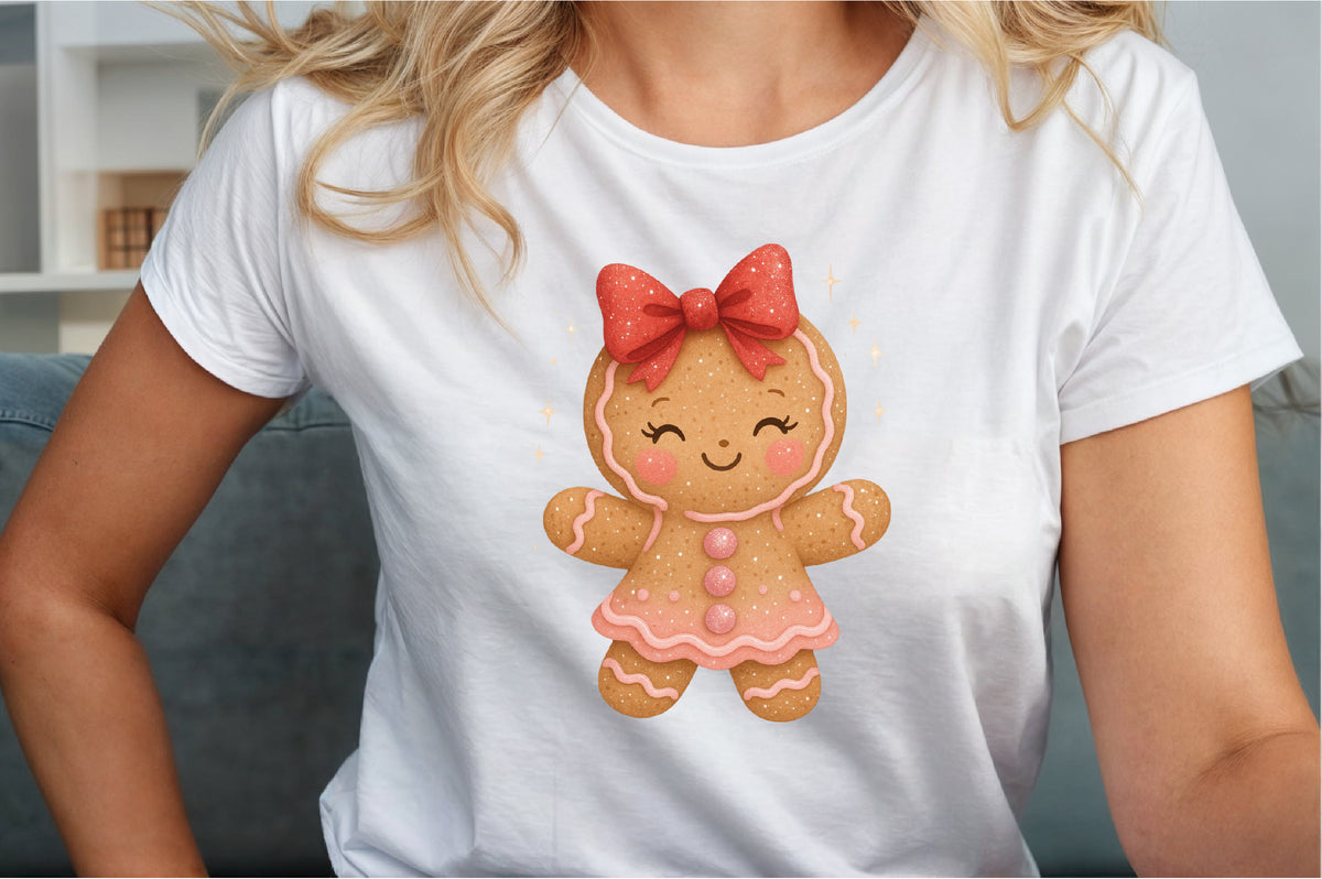 Cute Christmas Girly Gingerbread PNG Commercial Use