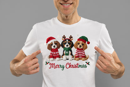 Cute Crochet Christmas Puppies PNG Sublimation