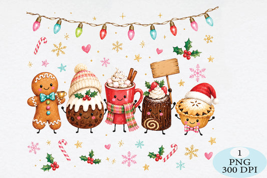 Cute Christmas Treats Clipart PNG