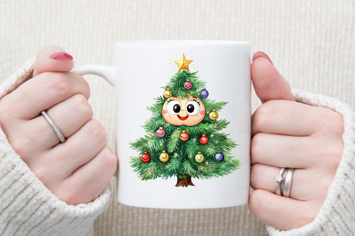 Cute Christmas Watercolor Clipart PNG Bundle Commercial Use