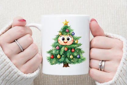 Cute Christmas Watercolor Clipart PNG Bundle Commercial Use