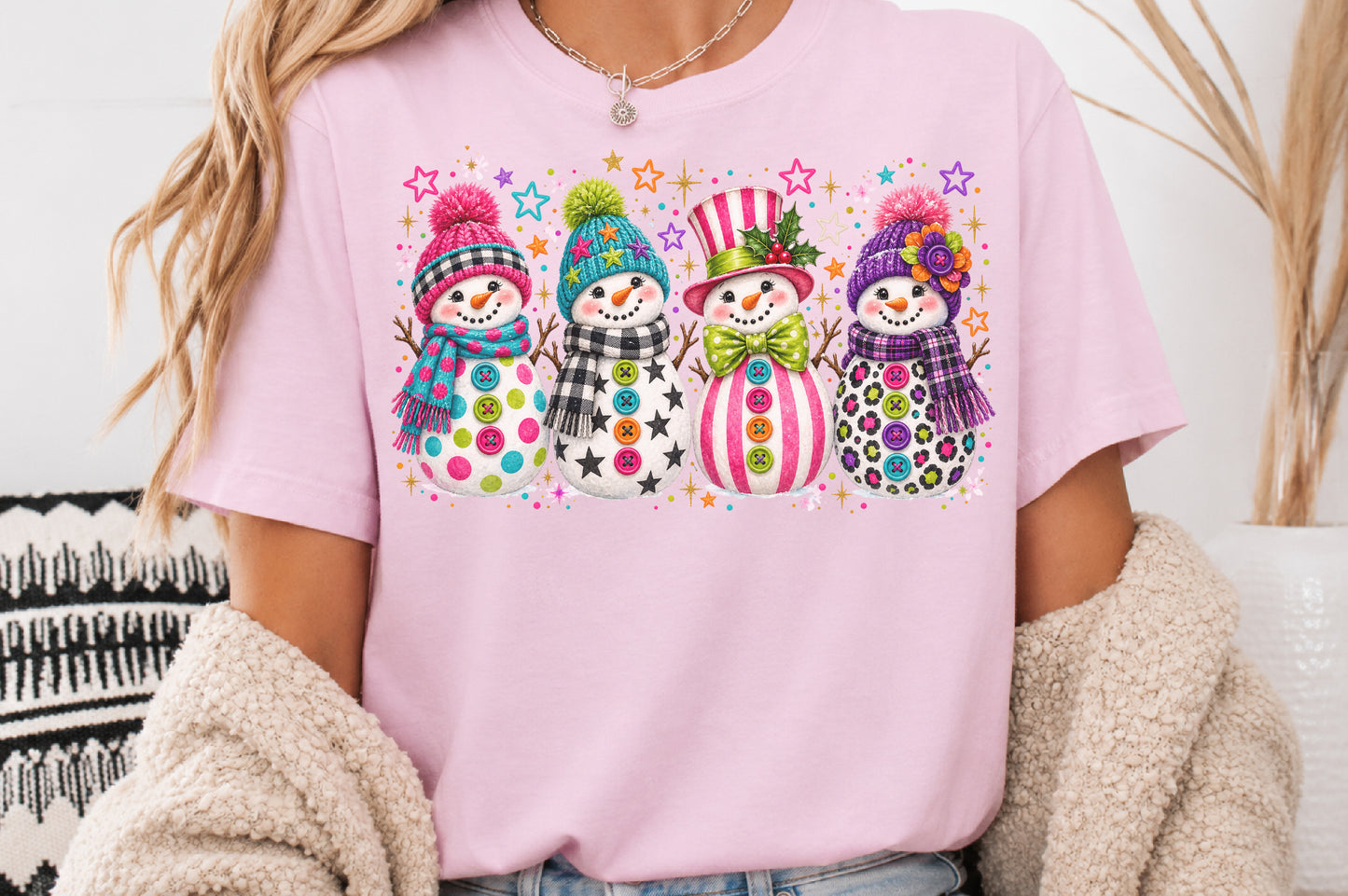 Cute Colorful Snowman Christmas PNG Winter Snowmen Hat Scarf Sublimation