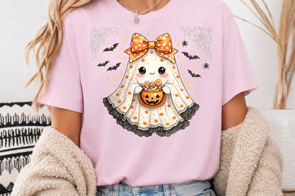 Cute Coquette Ghost Halloween Sublimation PNG