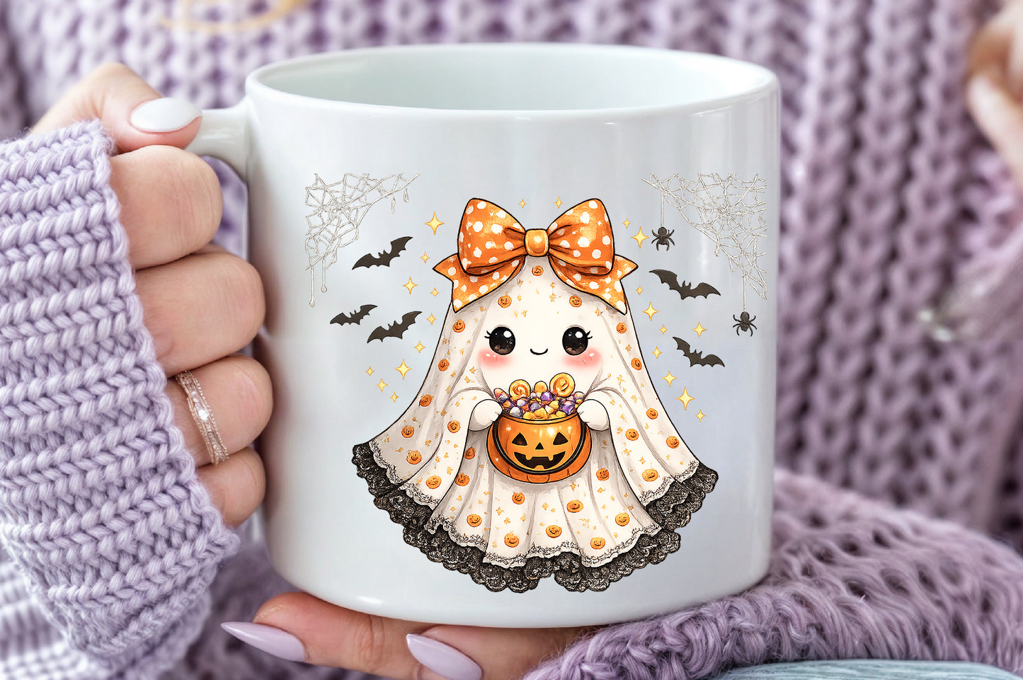 Cute Coquette Ghost Halloween Sublimation PNG