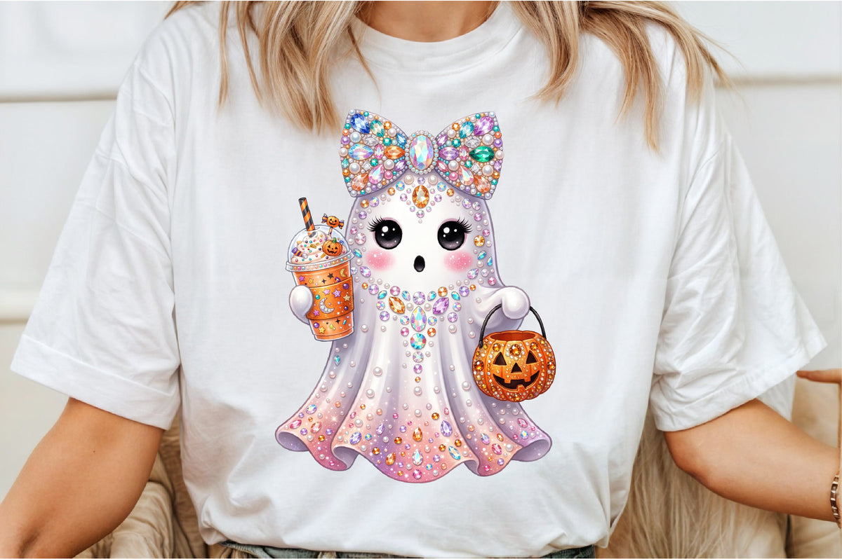 Cute Coquette Halloween Ghost PNG